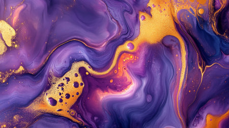 Marble abstract acrylic background. Marbling texture. Agate ripple pattern. Gold powder.