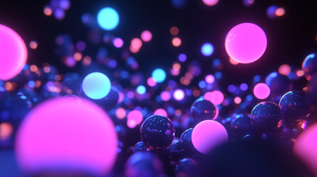 3d rendering of abstract particles in space. Bokeh background.の写真素材
