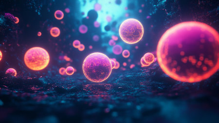 3d illustration of sperm cells floating in water. Concept of spermatozoonの写真素材