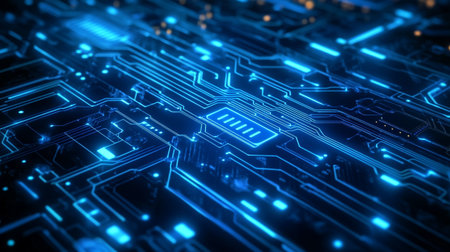 Circuit board background. Technology and science concept. 3D Rendering