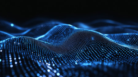 Data technology abstract futuristic illustration. Low poly shape with connecting dots and lines on...