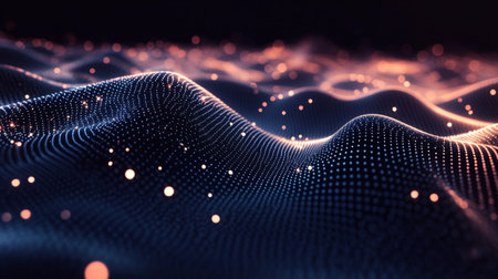 Data technology abstract futuristic illustration. Low poly shape with connecting dots and lines on...