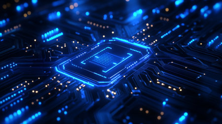 Circuit board background. 3d rendering, 3d illustration.の写真素材