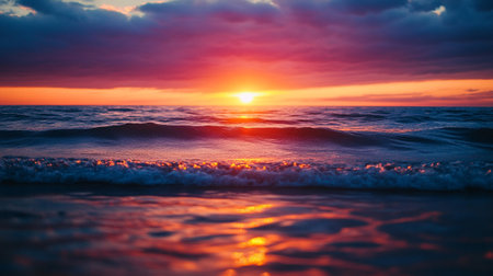 Beautiful sunset over the sea. Colorful sunset over the sea.