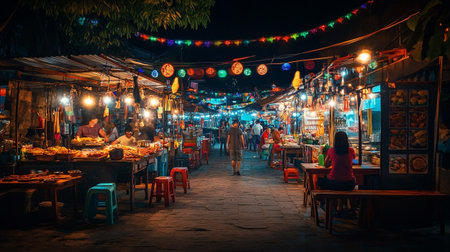 The night market in Thailand.の写真素材