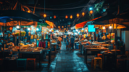 Night market in Chiang Mai, Thailandの写真素材