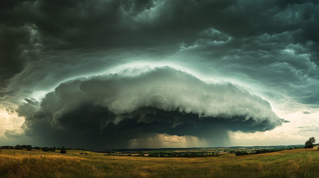 Prairie Storm Clouds ominous weather Saskatchewan Canada rural landscape panorama