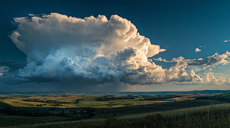 Prairie Storm Clouds ominous weather Saskatchewan Canada rural landscape panorama