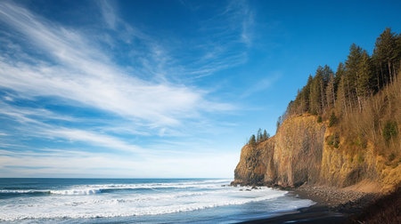 Beautiful Pacific Ocean Coast in California, United States of America.の写真素材
