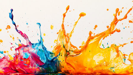splashes of paint on a white background. close-up.