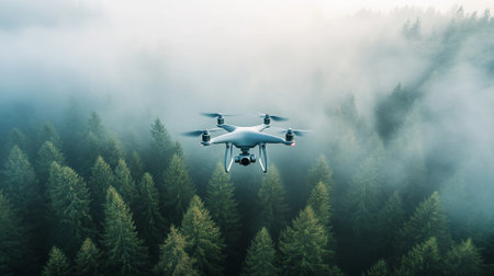 Drone flying over the forest. Drone flying over the forest.