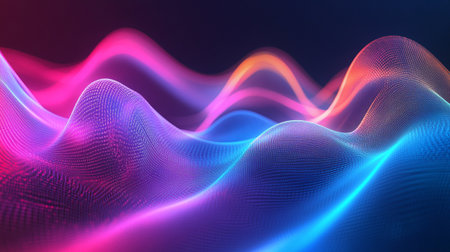 3d rendering of abstract digital background. Futuristic wave with particles