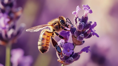 Bee on lavender flower. Bee on lavender flower. Bee on lavender flower