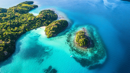 Aerial view of small islands in the Andaman Sea, Thailand
