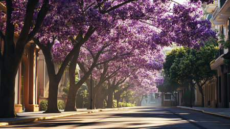 Beautiful blooming jacaranda tree in the city.
