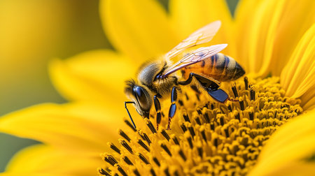 bee on sunflower, bee on sunflower, bee on sunflowerの写真素材