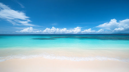 Beautiful beach and tropical sea at Maldives - boost up color processing