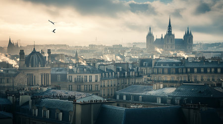 Panoramic view of the old town of Prague, Czech Republic