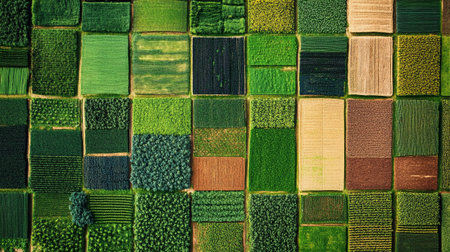 abstract background made of green and brown wooden squares and rectangles
