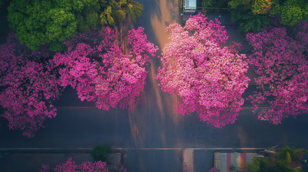 Bougainvillea flowers in the city park. Vintage toneの写真素材