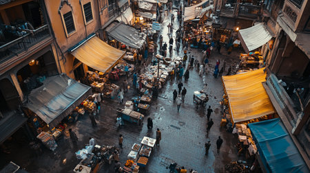 View of the street of Kathmandu in the evening