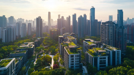 Aerial view of a modern city in China, Shenzhen.