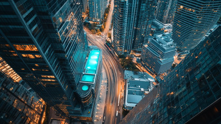 traffic in Hong Kong at night. Hong Kong is the most densely populated of the five boroughs.