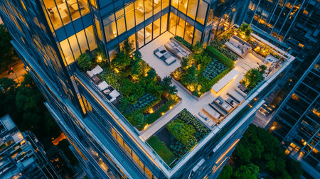 Aerial view of the modern building in Hong Kong, China.