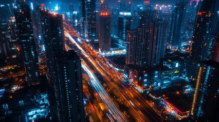 Shanghai Lujiazui Finance and Trade Zone of the modern city night background