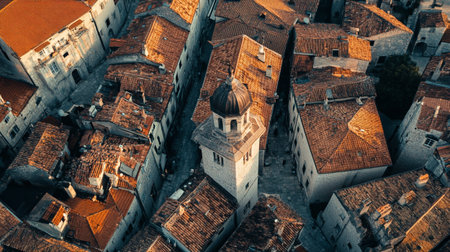 Aerial view of the old town of Dubrovnik, Croatiaの写真素材