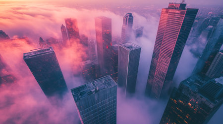 solar energy with cityscape in hongkong at sunset