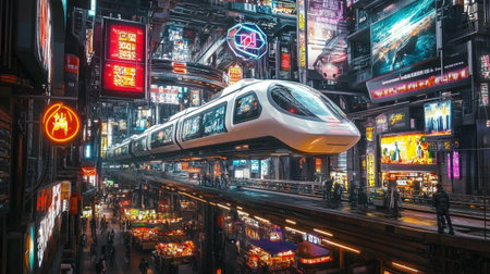 High-speed train in Shinjuku, Tokyo, Japan.の写真素材