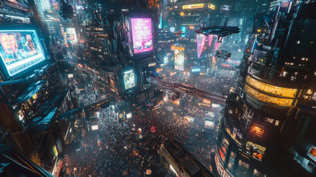 s Square, featured with Broadway Theaters and huge number of LED signs, is a symbol of New York City and the United States.の写真素材