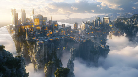 panoramic view of the city of TianZi in Chinaの写真素材