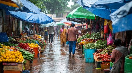 Unidentified people at the vegetable market in Bangkok, Thailand.