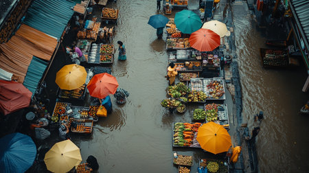 Floating market in Thailand