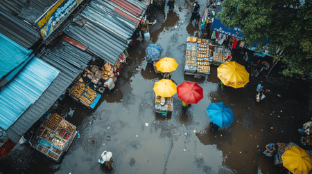Heavy flooding from monsoon rain in Bangkok, Thailand.