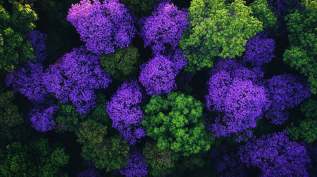 Aerial view of green forest. Nature background. 3d renderの写真素材