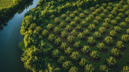 Aerial view of vineyards in south Bohemia, Czech Republic