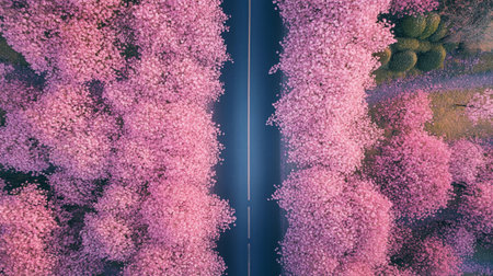 Cherry blossoms in full bloom, 3d rendering. Computer digital drawing.の写真素材