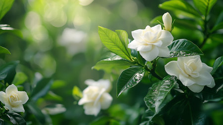 Jasmine flower blooming in the garden with nature background.の写真素材