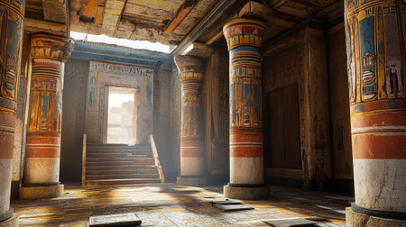 Ruins of an ancient temple in Luxor, Egypt, Africaの写真素材