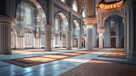 Interior of the mosque, 3D rendering. Computer digital drawing.の写真素材
