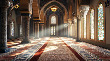 Interior of the Grand Mosque in Istanbul, Turkey - 3D renderの写真素材