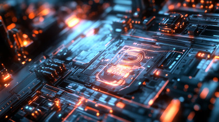 3d illustration of abstract computer circuit board background. 3d rendering