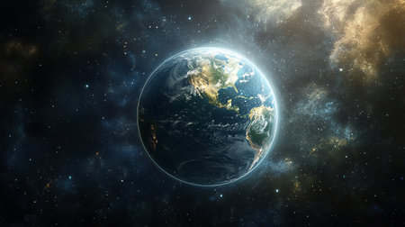 Earth from space showing the beauty of space exploration. 3D rendering