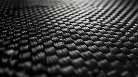 Close-up of a black woven mat. Selective focus.
