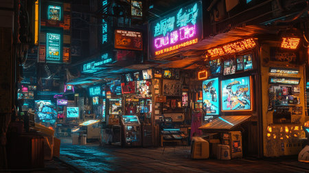 Neon signs in Taipei, Taiwan.の写真素材