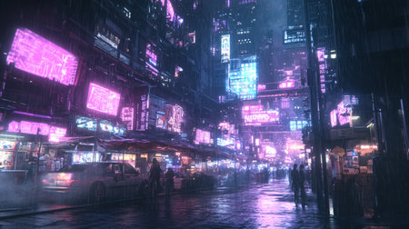 Night view of the city of New York, USA. Concept art