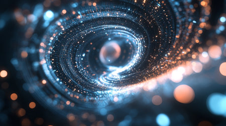 3d illustration of abstract background with glowing particles. Network concept.